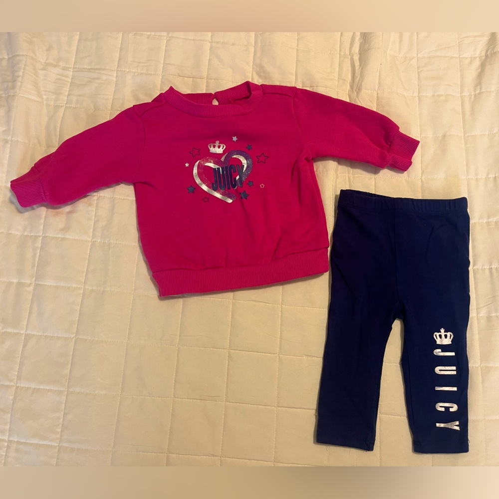 Juicy, 3/6 month, Pink Sweatshirt and Blue Pants